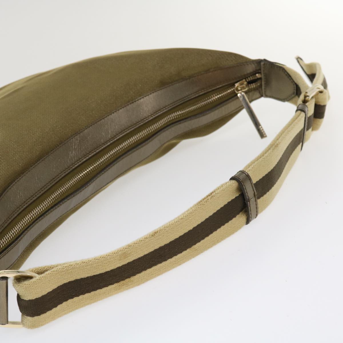 GUCCI Sherry Line Shoulder Bag Canvas Gold ac1764