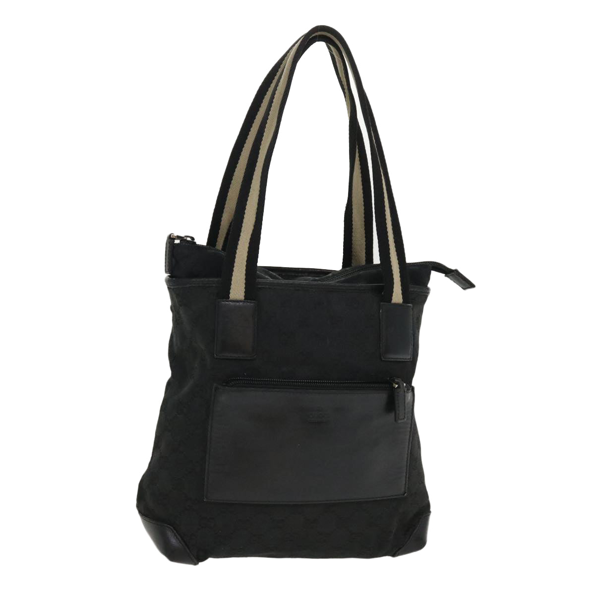 GUCCI GG Canvas Tote Bag Black White 0190402 ac1822