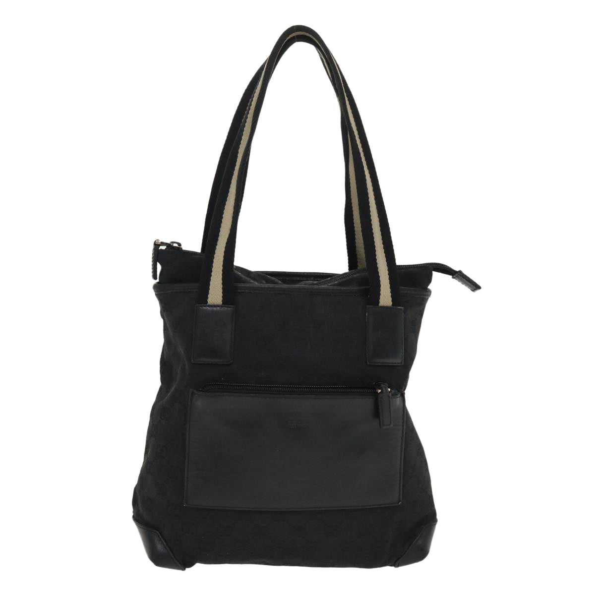 GUCCI GG Canvas Tote Bag Black White 0190402 ac1822