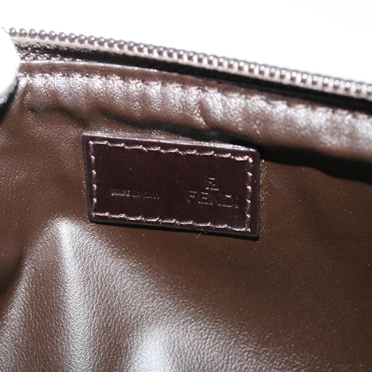 FENDI Zucchino Canvas Pouch Brown ac1919