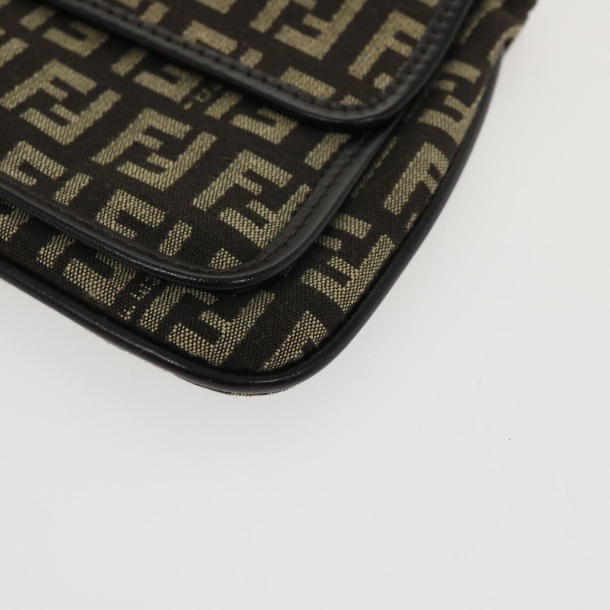 FENDI Zucchino Canvas Pouch Brown ac1919