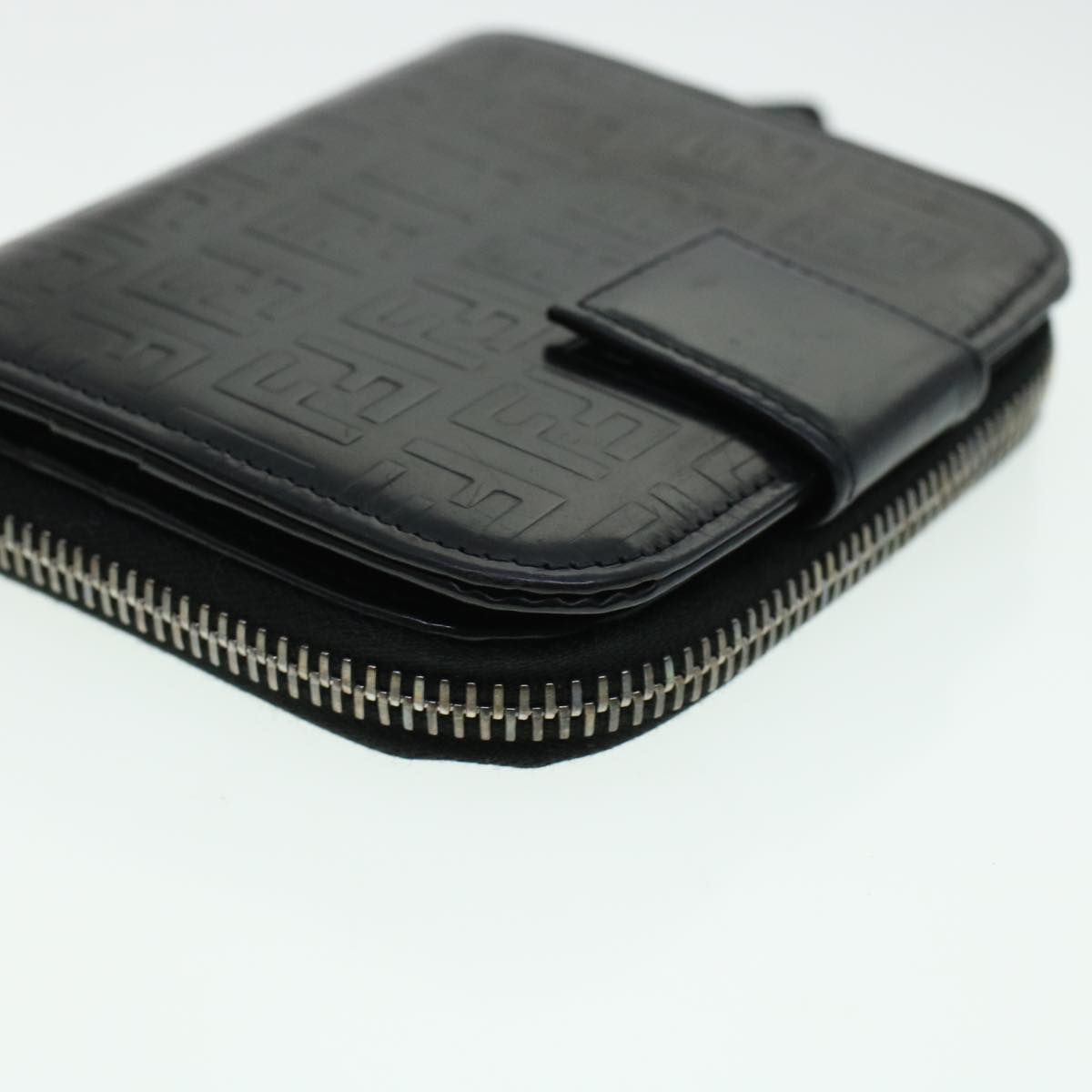 FENDI Zucca Canvas Wallet Leather 2Set Black Brown ac1941