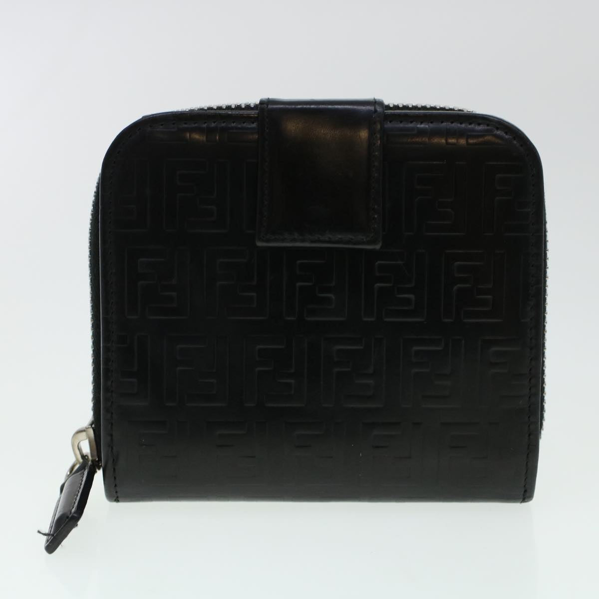 FENDI Zucca Canvas Wallet Leather 2Set Black Brown ac1941