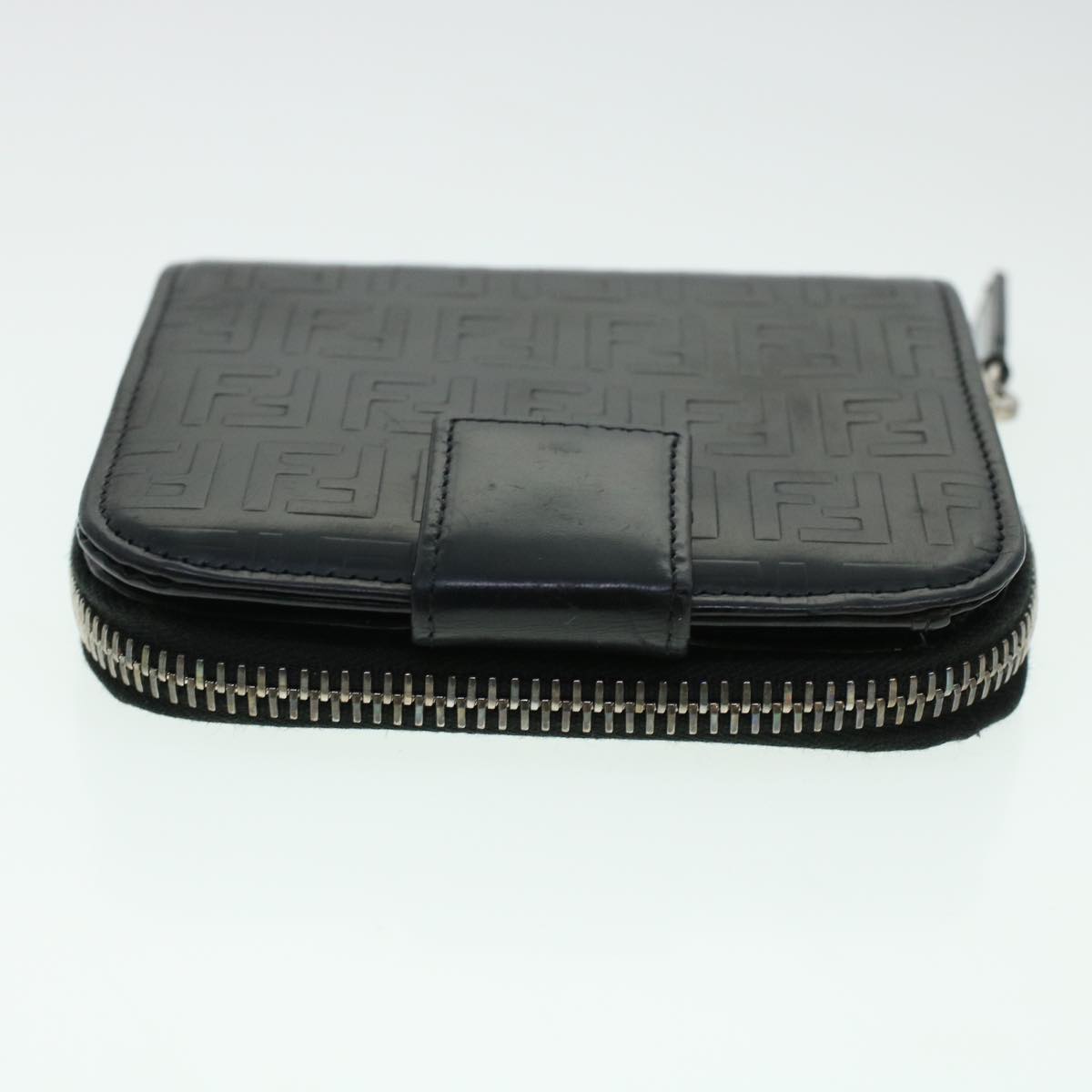 FENDI Zucca Canvas Wallet Leather 2Set Black Brown ac1941