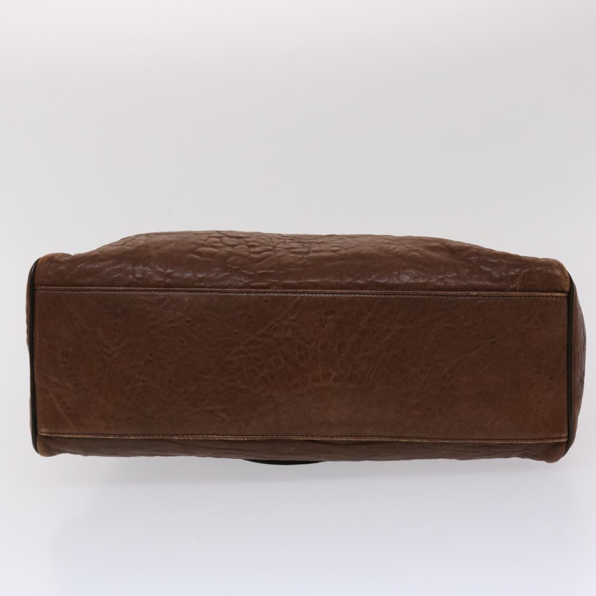 FENDI Etnico Hand Bag Leather Brown ac1980