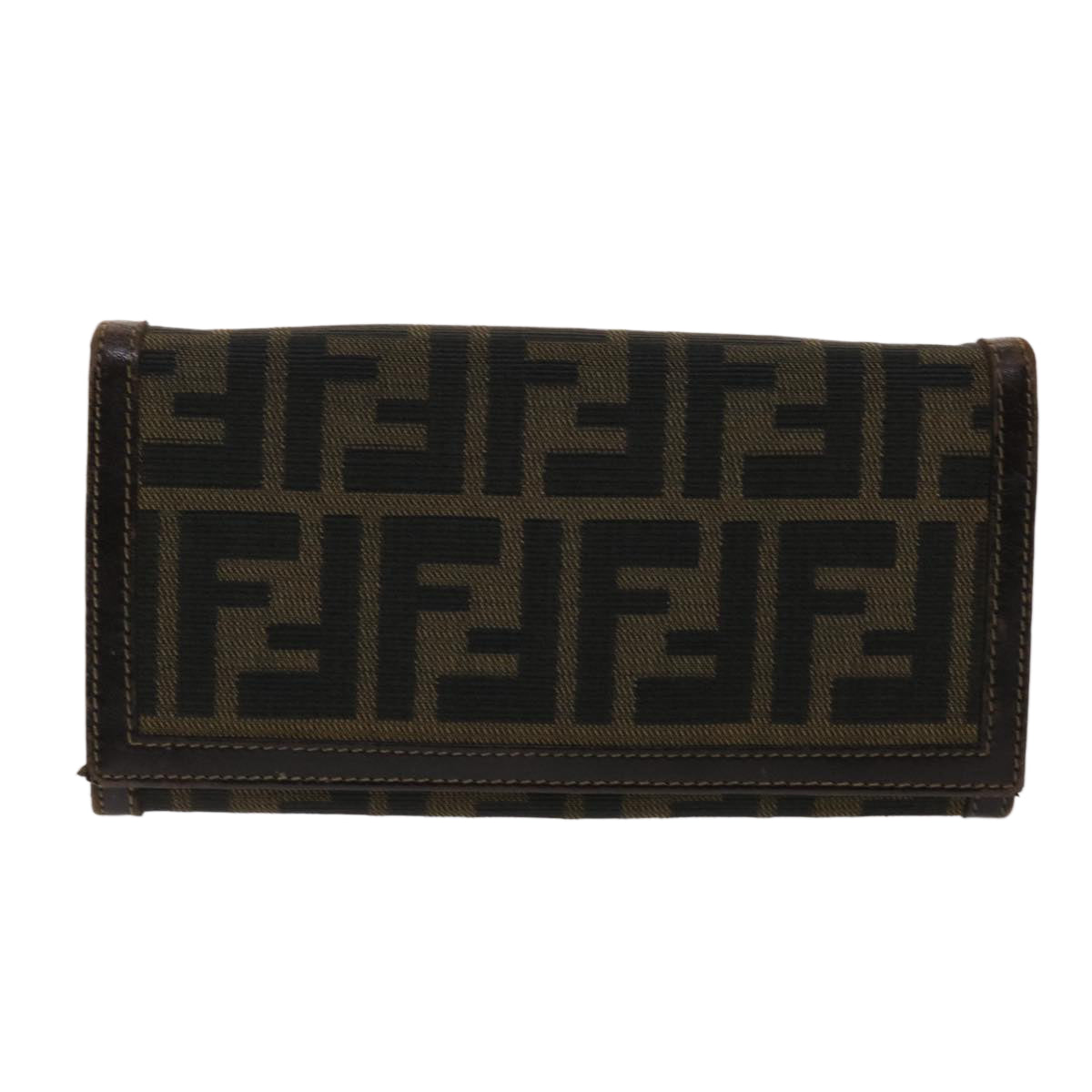 FENDI Zucca Canvas Long Wallet Black Brown 2309-30851/088 ac2046