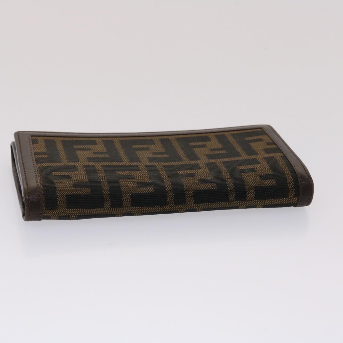 FENDI Zucca Canvas Long Wallet Black Brown ac2048