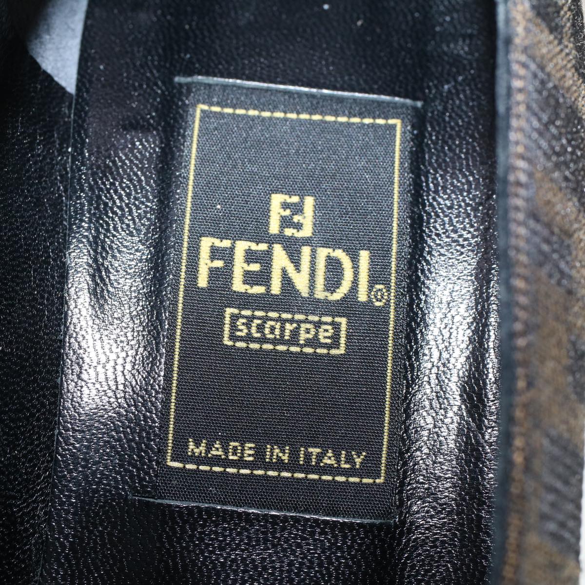FENDI Zucca Canvas Pumps High Heels 34.5 Brown Black ac2059