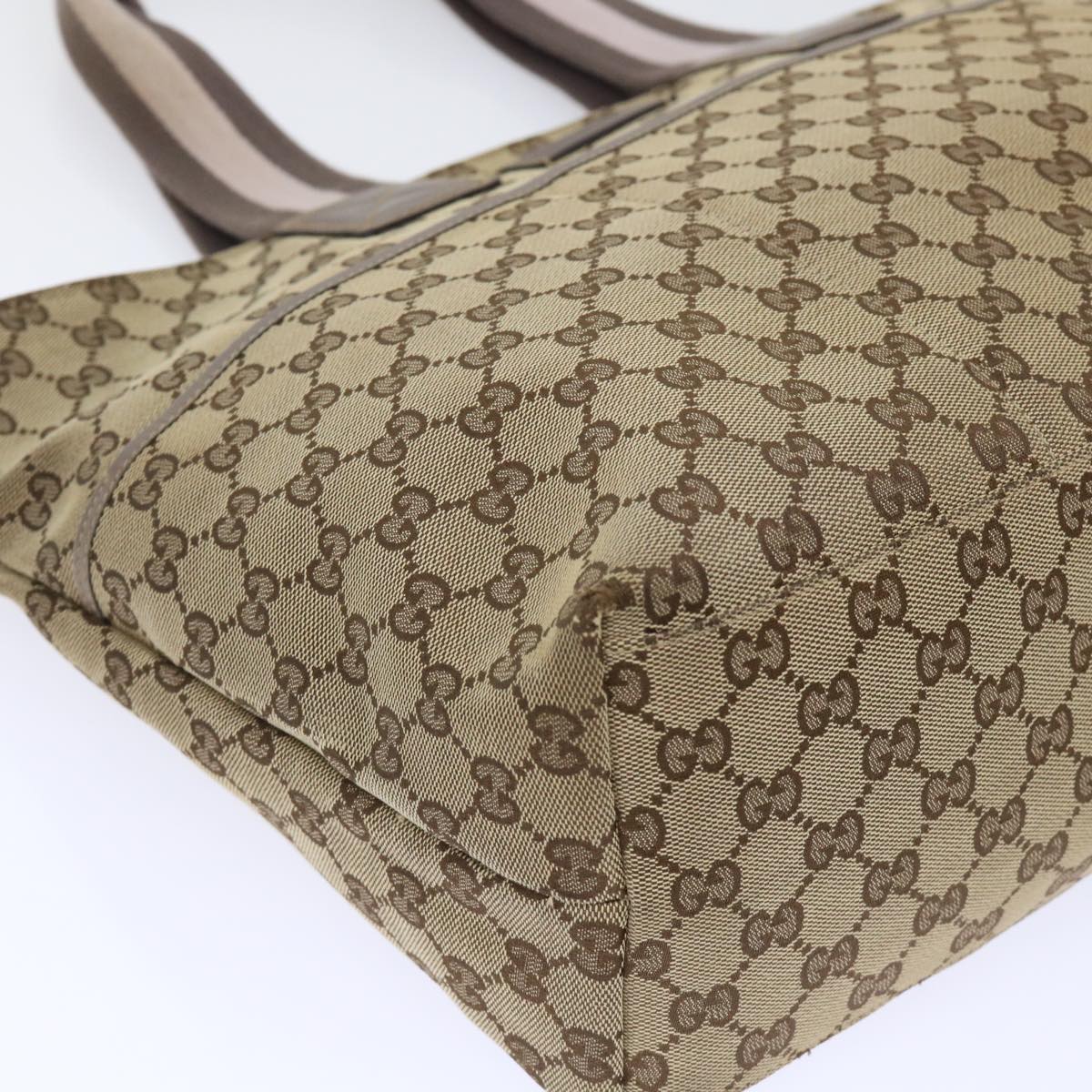 GUCCI GG Canvas Web Sherry Line Nylon Mat Hand Bag 2Set Beige Pink ac2073