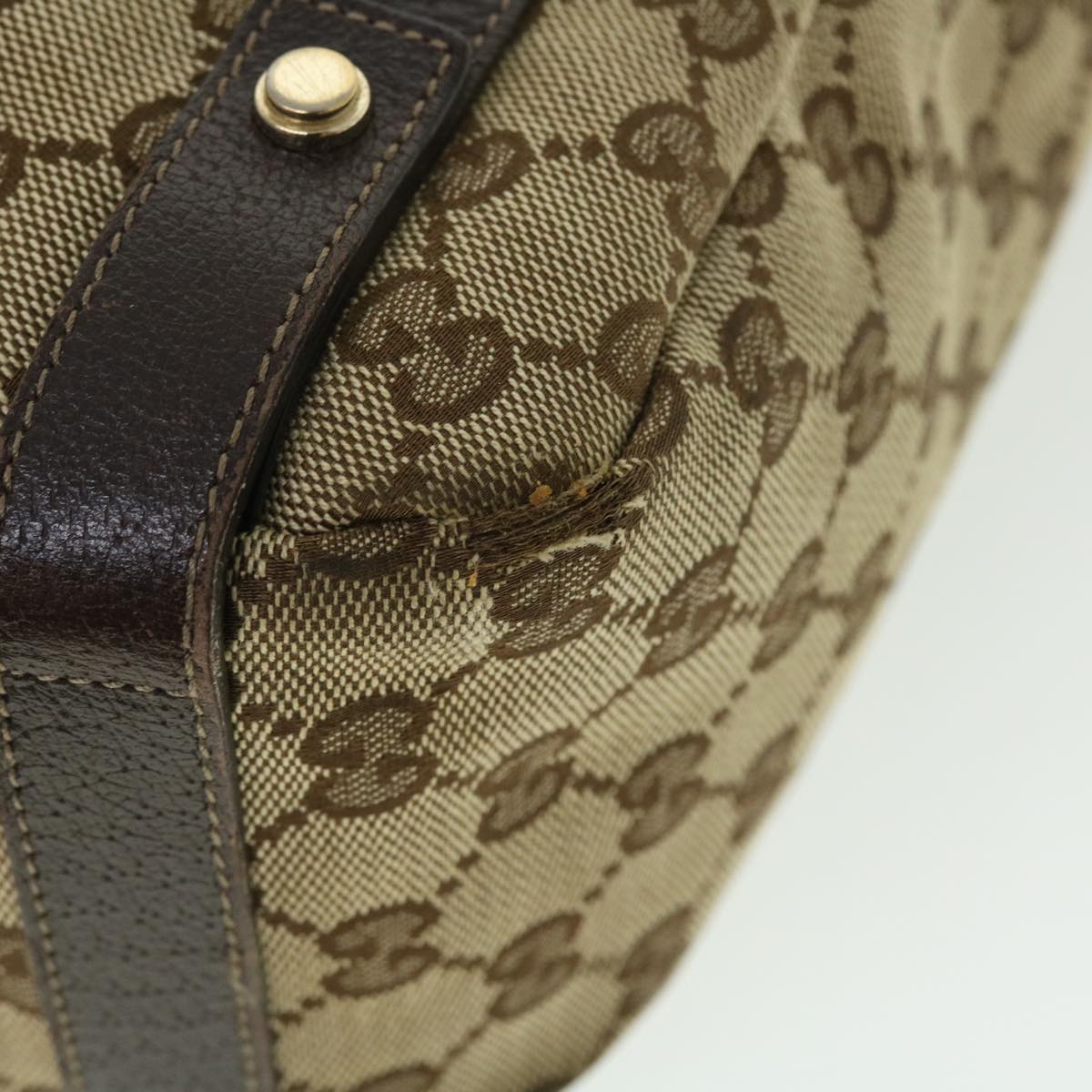 GUCCI GG Canvas Shoulder Bag Beige Brown 130736 ac2133