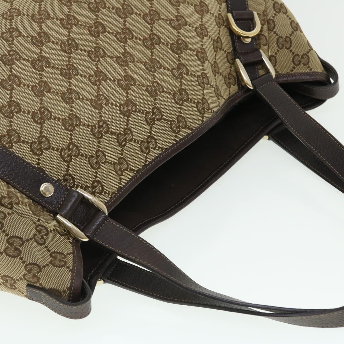 GUCCI GG Canvas Shoulder Bag Beige Brown 130736 ac2133