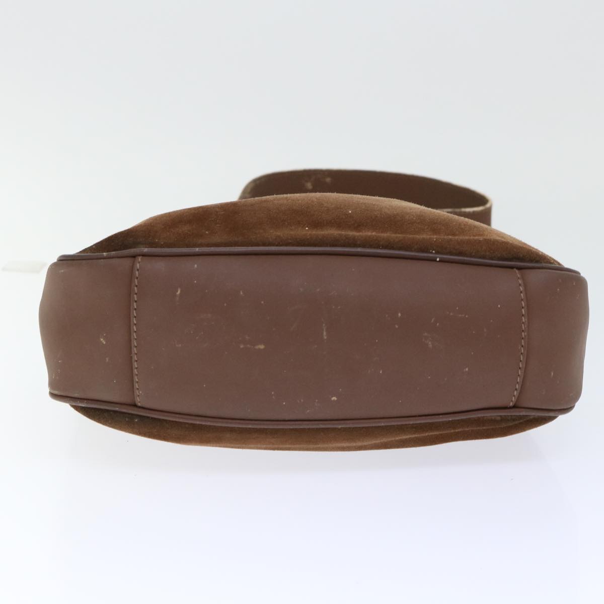 GUCCI Bamboo Shoulder Bag Suede 2way Brown ac2140