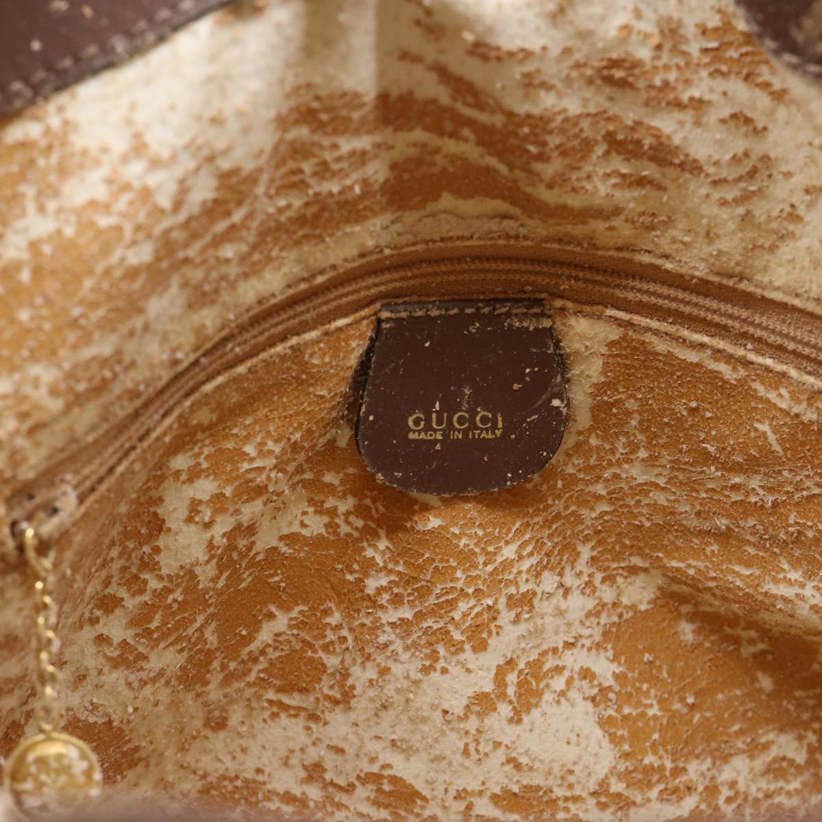 GUCCI Bamboo Shoulder Bag Suede 2way Brown ac2140