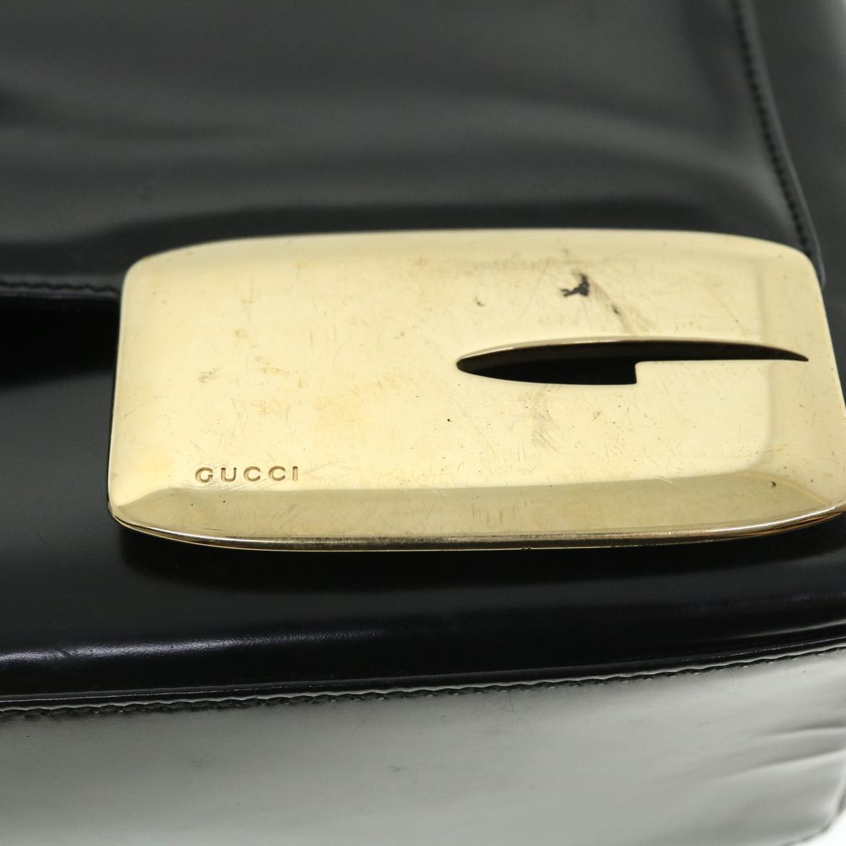 GUCCI Shoulder Bag Patent leather Black 001 3444 1812 ac2141