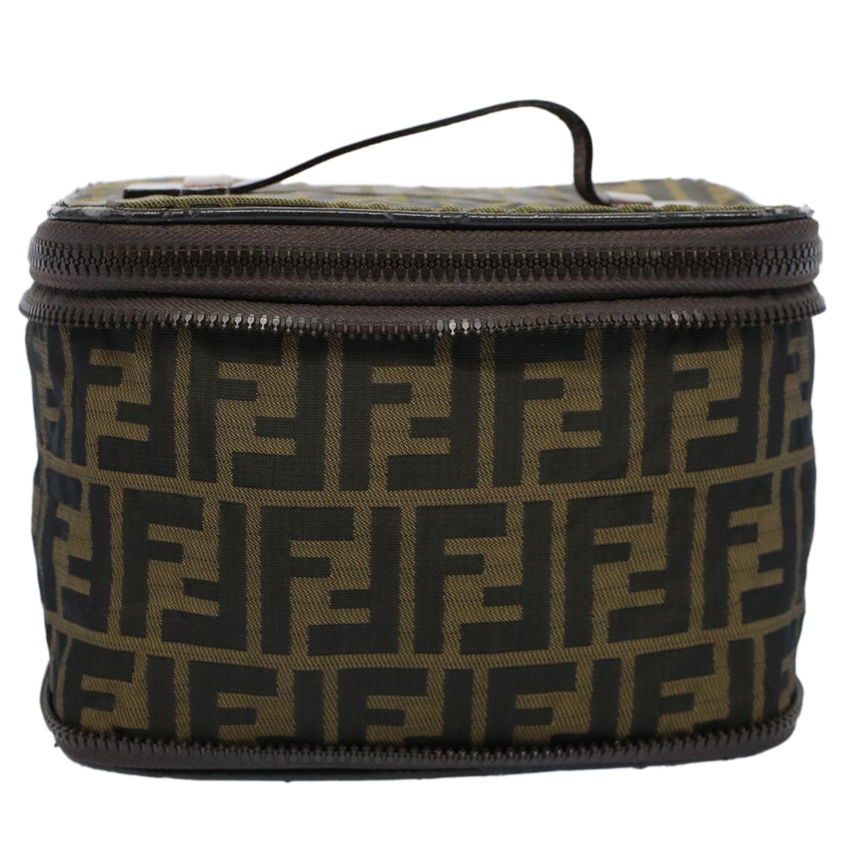 FENDI Zucca Canvas Vanity Cosmetic Pouch Brown ac2172