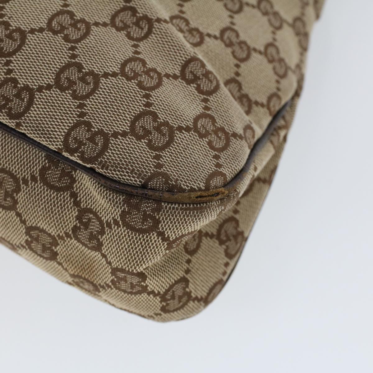 GUCCI GG Canvas Hand Bag Canvas Leather Beige Brown 121023 ac2176