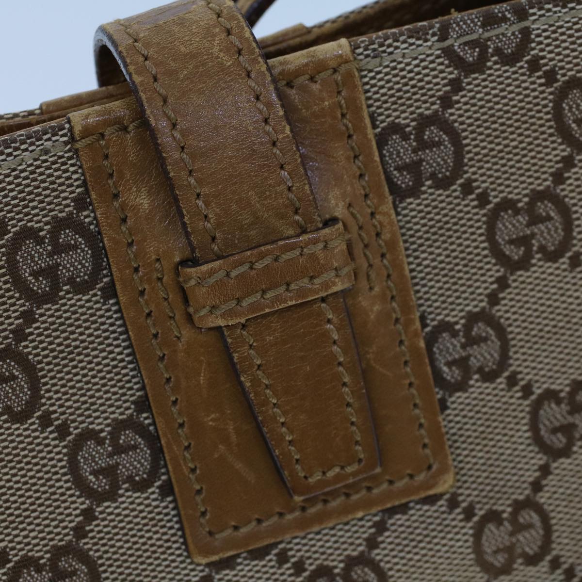 GUCCI GG Canvas Shoulder Bag Canvas Leather Beige Brown 110292 ac2178