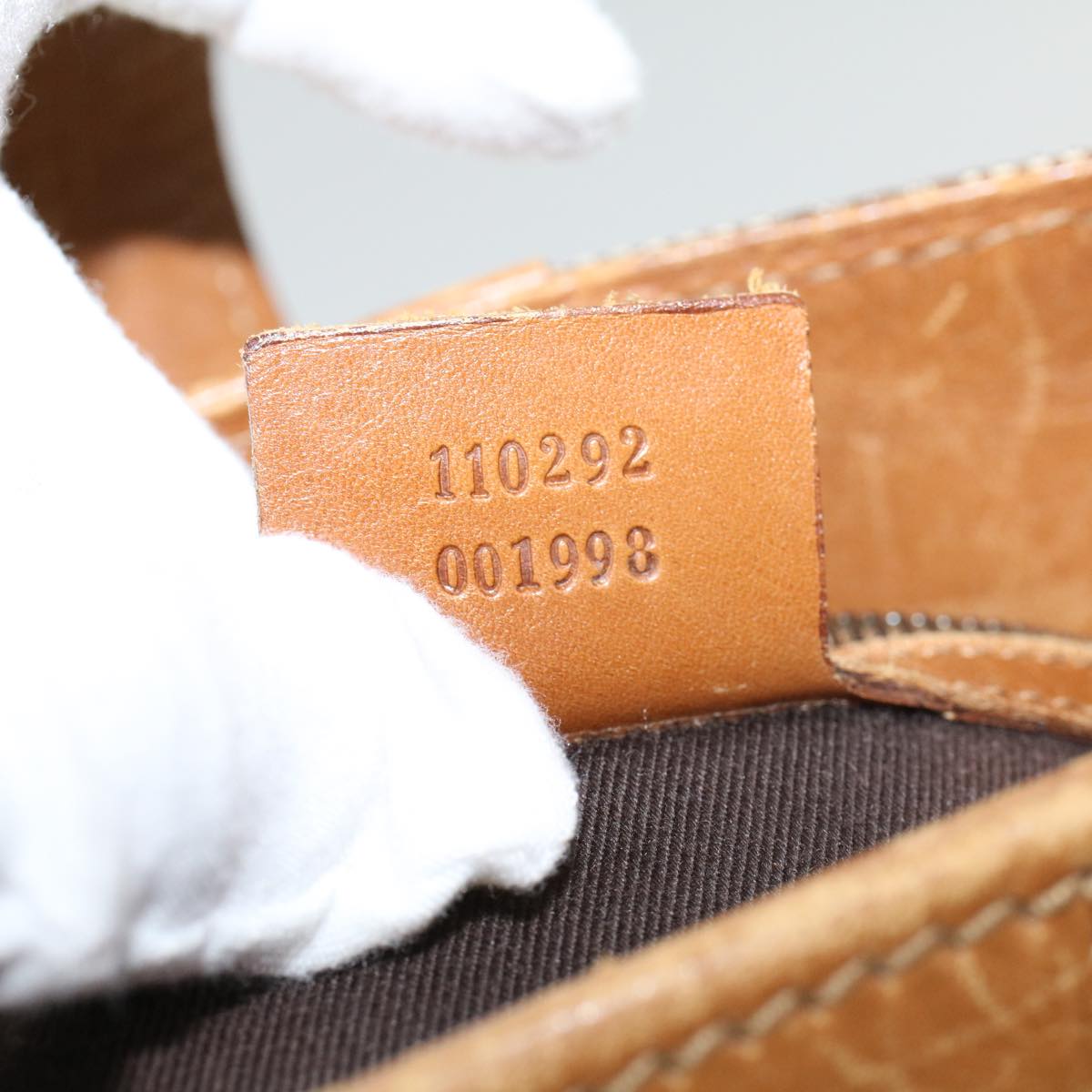 GUCCI GG Canvas Shoulder Bag Canvas Leather Beige Brown 110292 ac2178