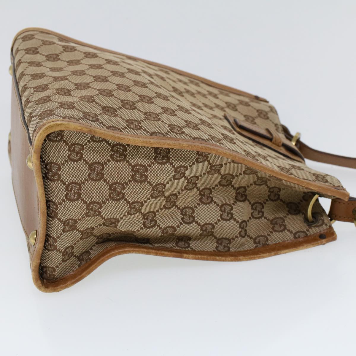 GUCCI GG Canvas Shoulder Bag Canvas Leather Beige Brown 110292 ac2178