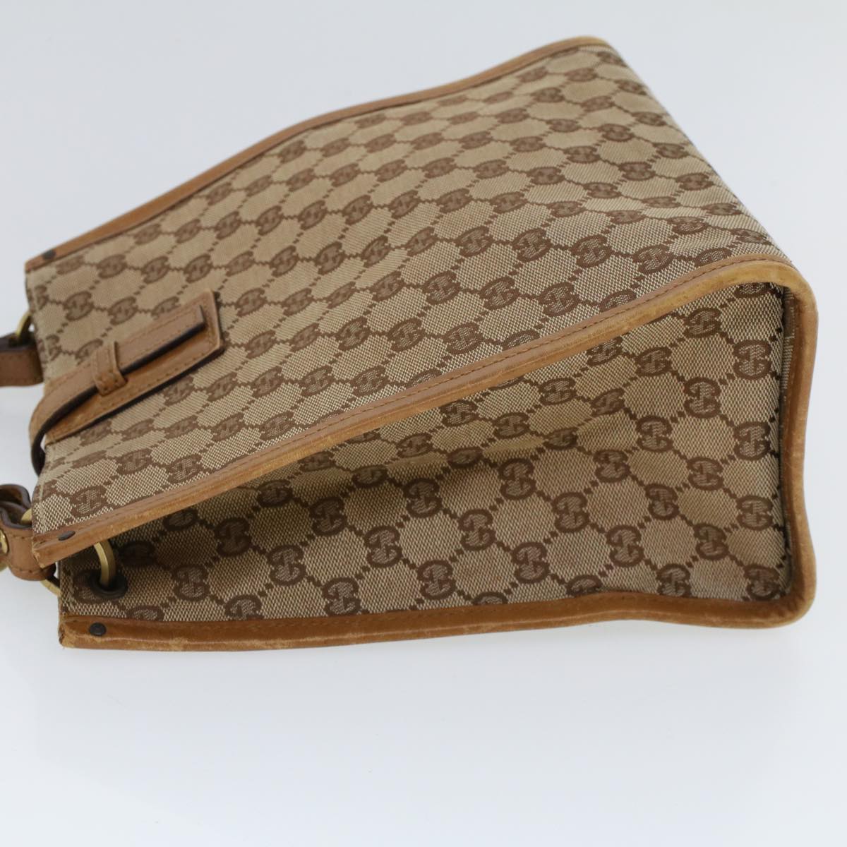 GUCCI GG Canvas Shoulder Bag Canvas Leather Beige Brown 110292 ac2178
