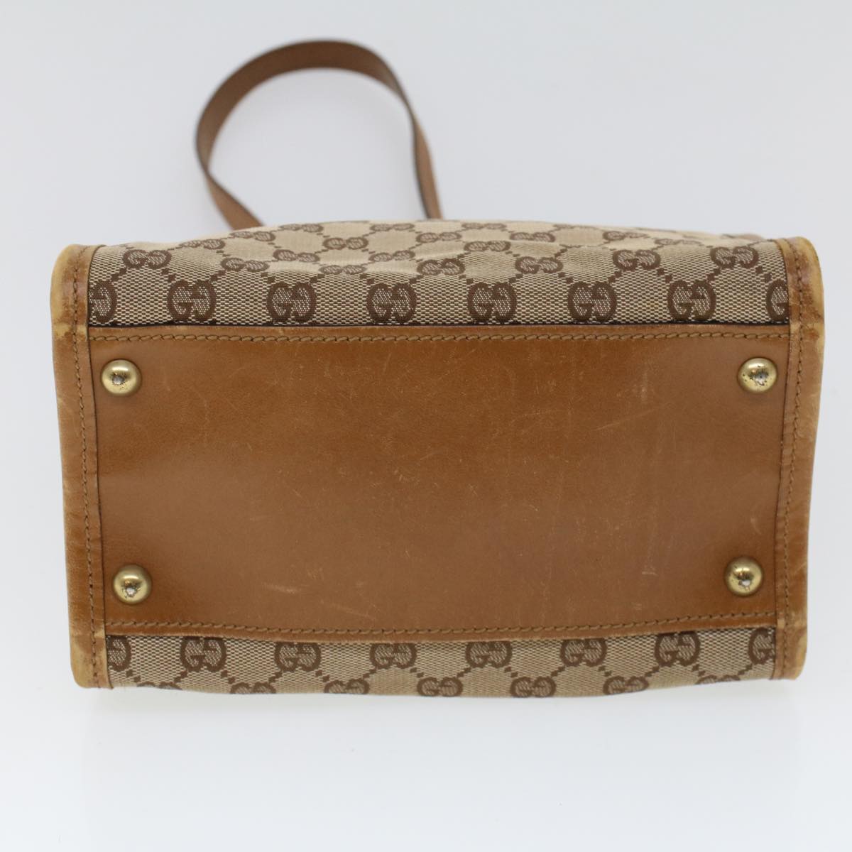 GUCCI GG Canvas Shoulder Bag Canvas Leather Beige Brown 110292 ac2178