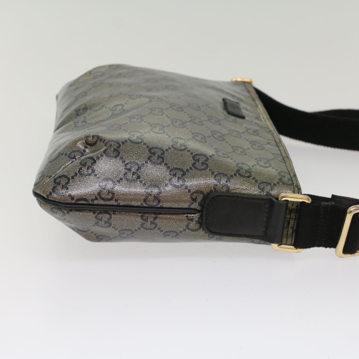 GUCCI GG Crystal Shoulder Bag Silver 189749 ac2190