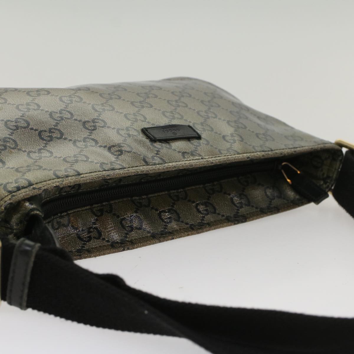 GUCCI GG Crystal Shoulder Bag Silver 189749 ac2190