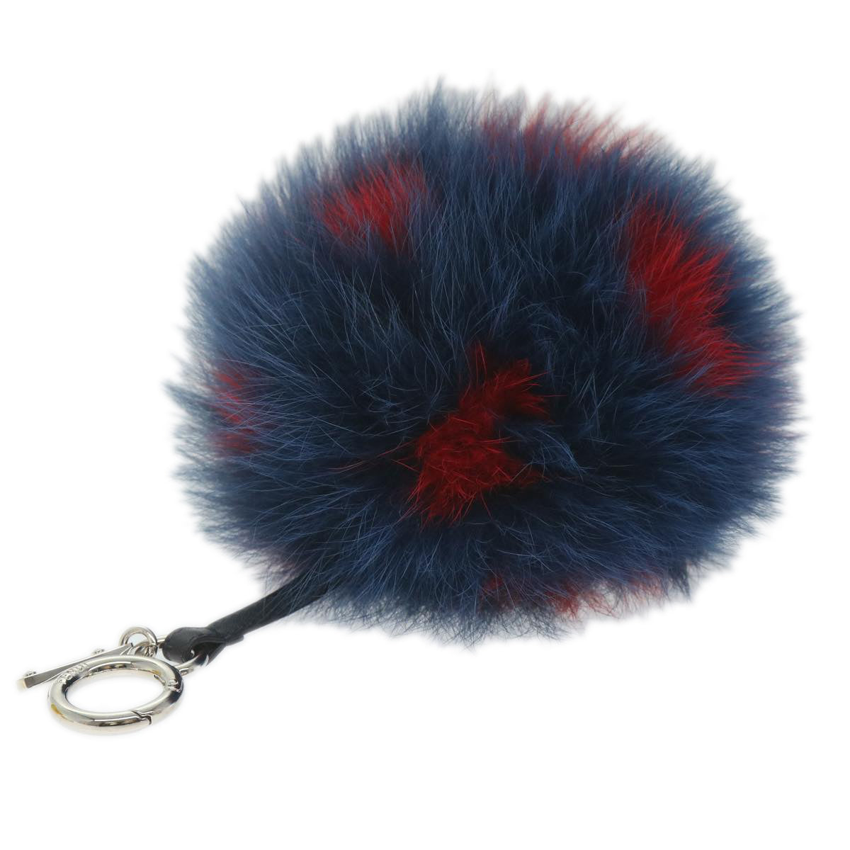 FENDI Pom Pom Charm Fur Red Navy ac2313