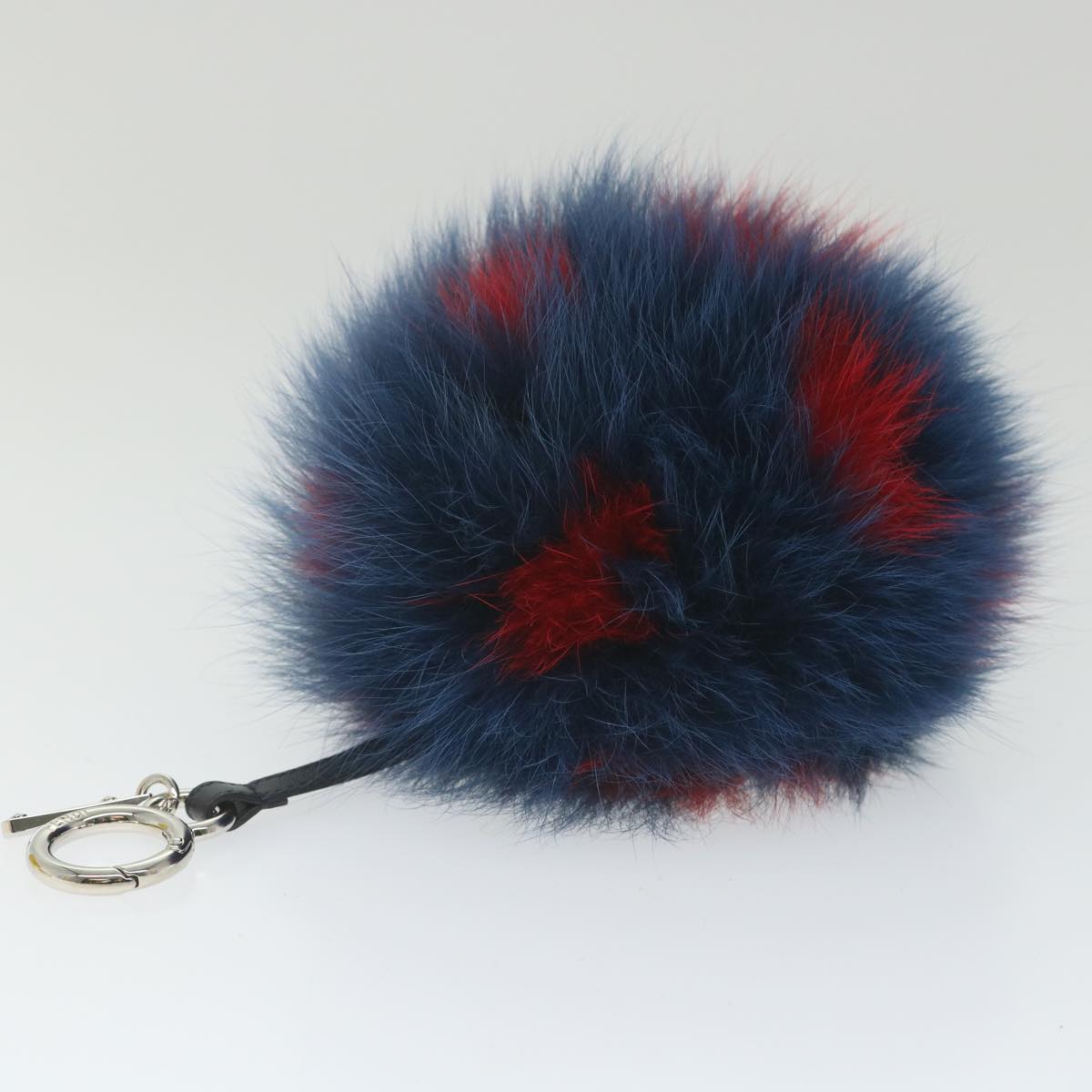 FENDI Pom Pom Charm Fur Red Navy ac2313
