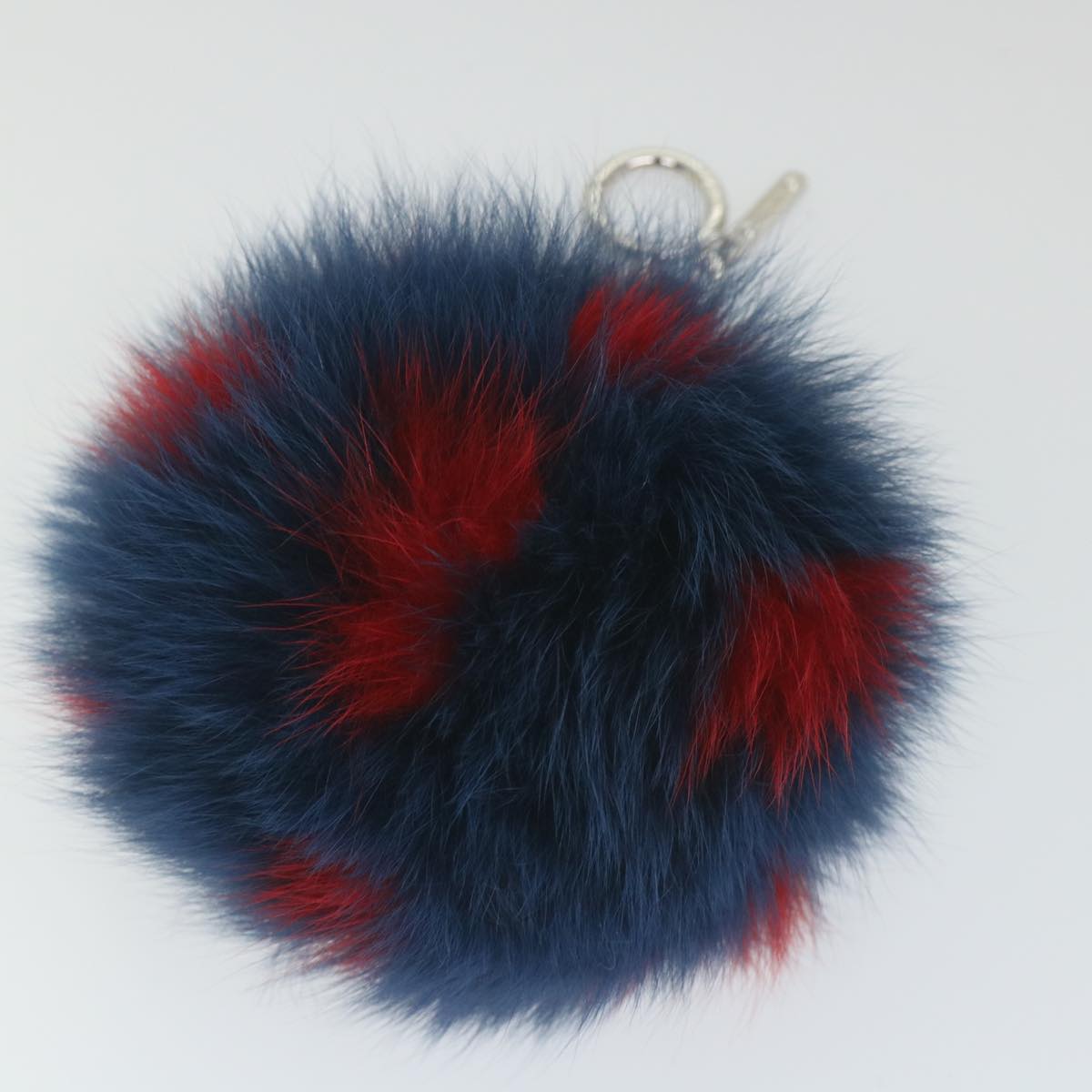 FENDI Pom Pom Charm Fur Red Navy ac2313