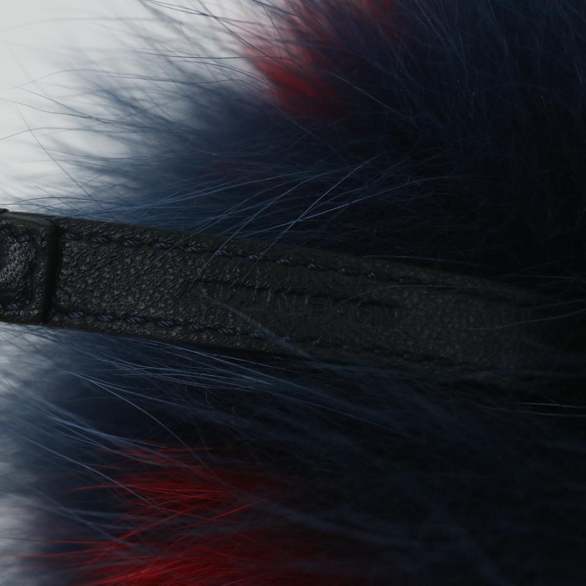 FENDI Pom Pom Charm Fur Red Navy ac2313