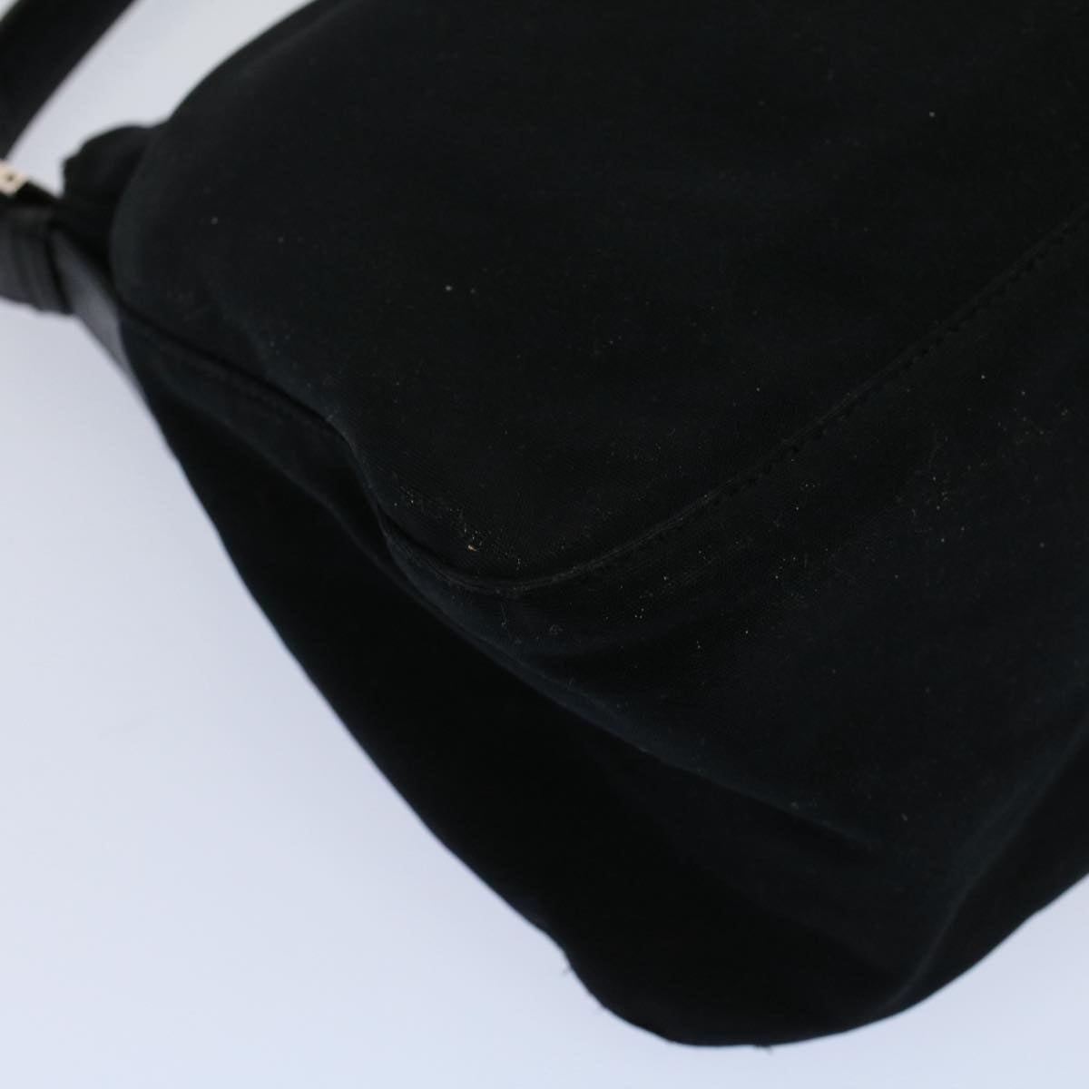 FENDI Mamma Baguette Shoulder Bag Nylon Black ac2413