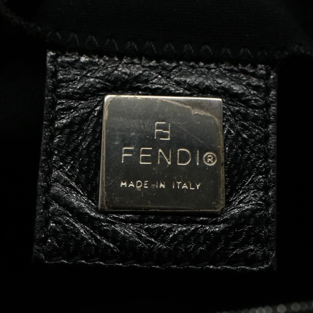 FENDI Mamma Baguette Shoulder Bag Nylon Black ac2413