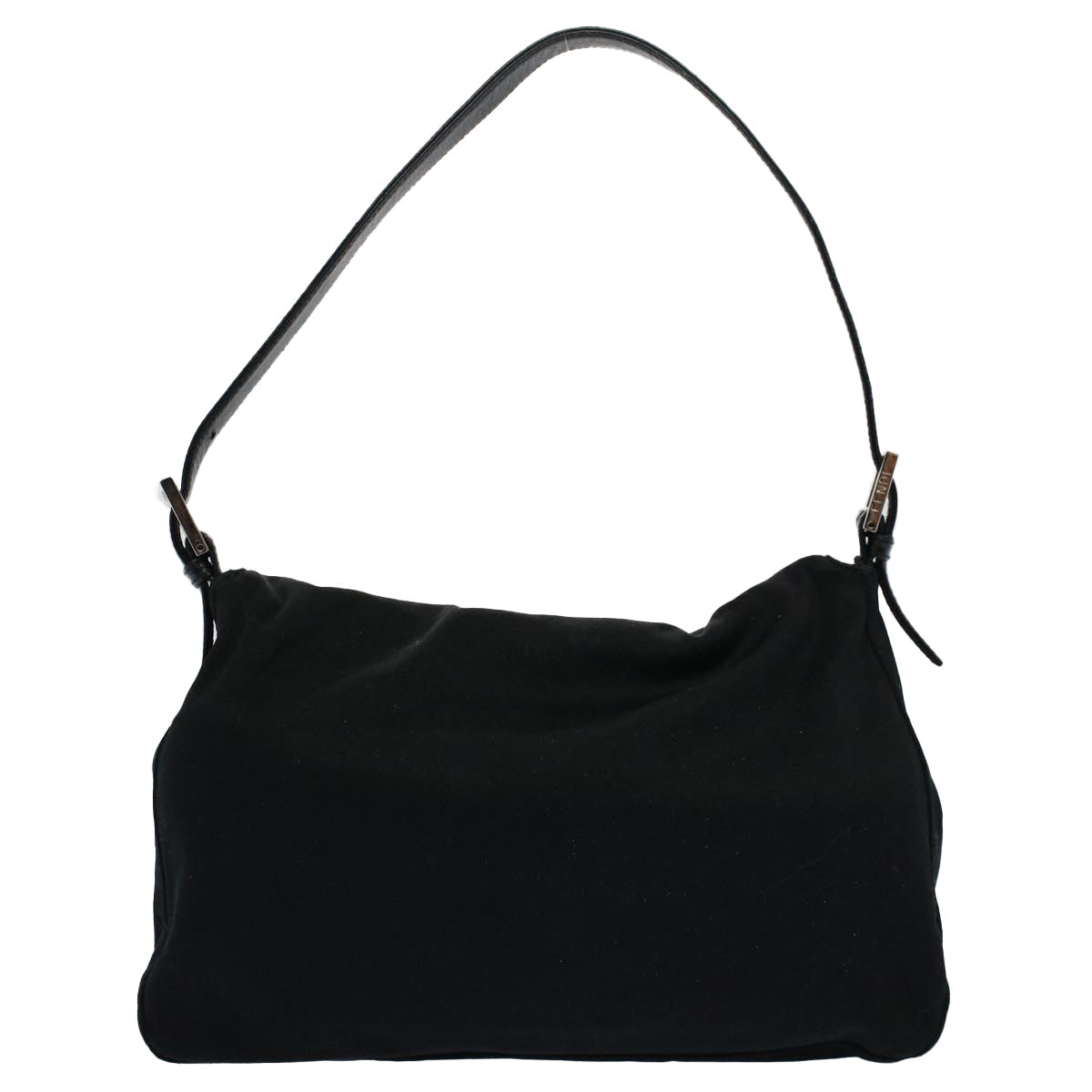 FENDI Mamma Baguette Shoulder Bag Nylon Black ac2413