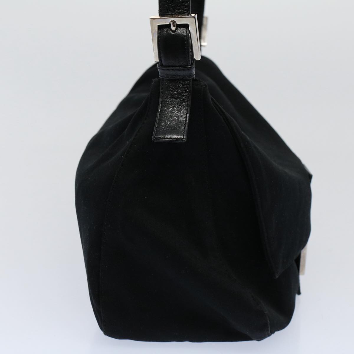 FENDI Mamma Baguette Shoulder Bag Nylon Black ac2413