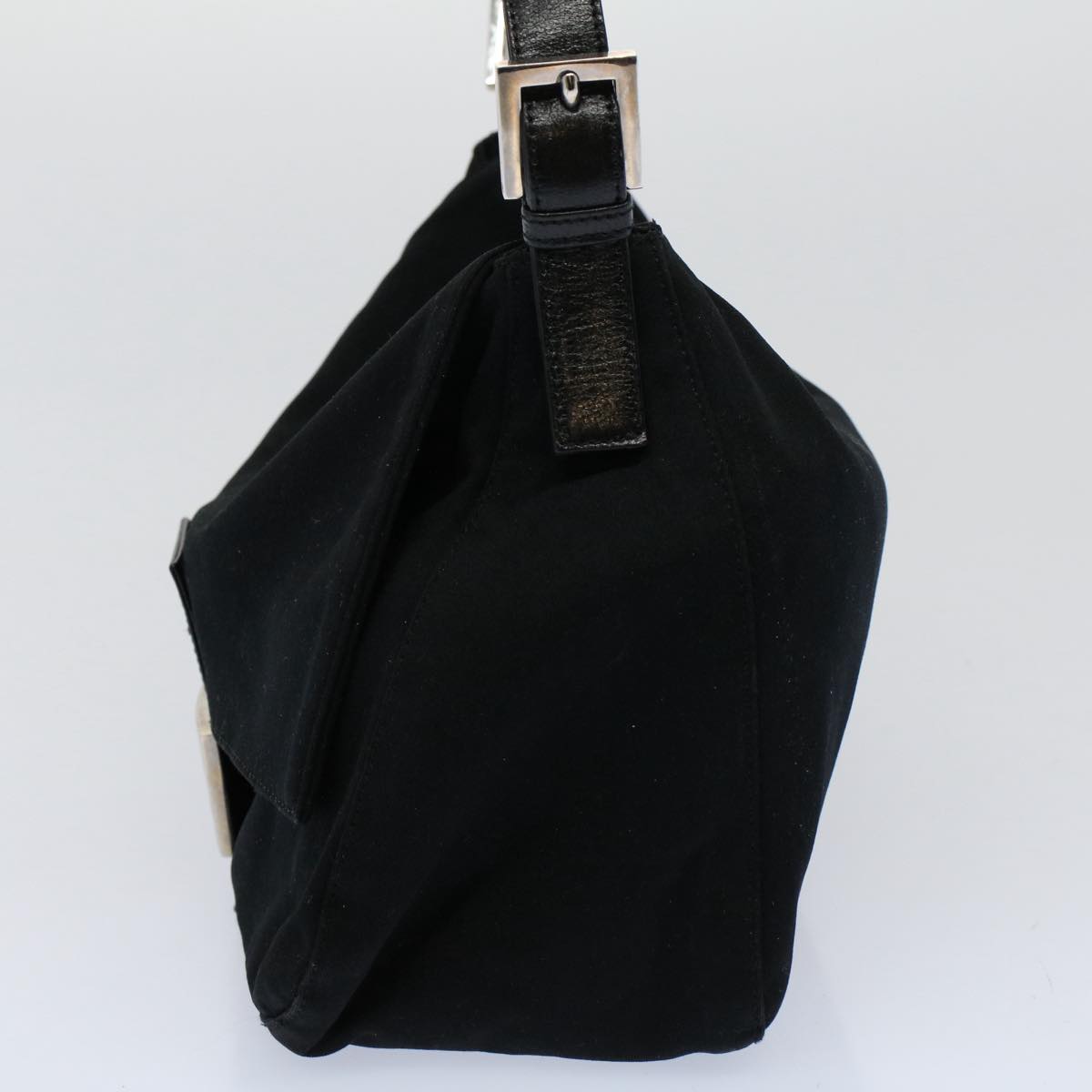 FENDI Mamma Baguette Shoulder Bag Nylon Black ac2413