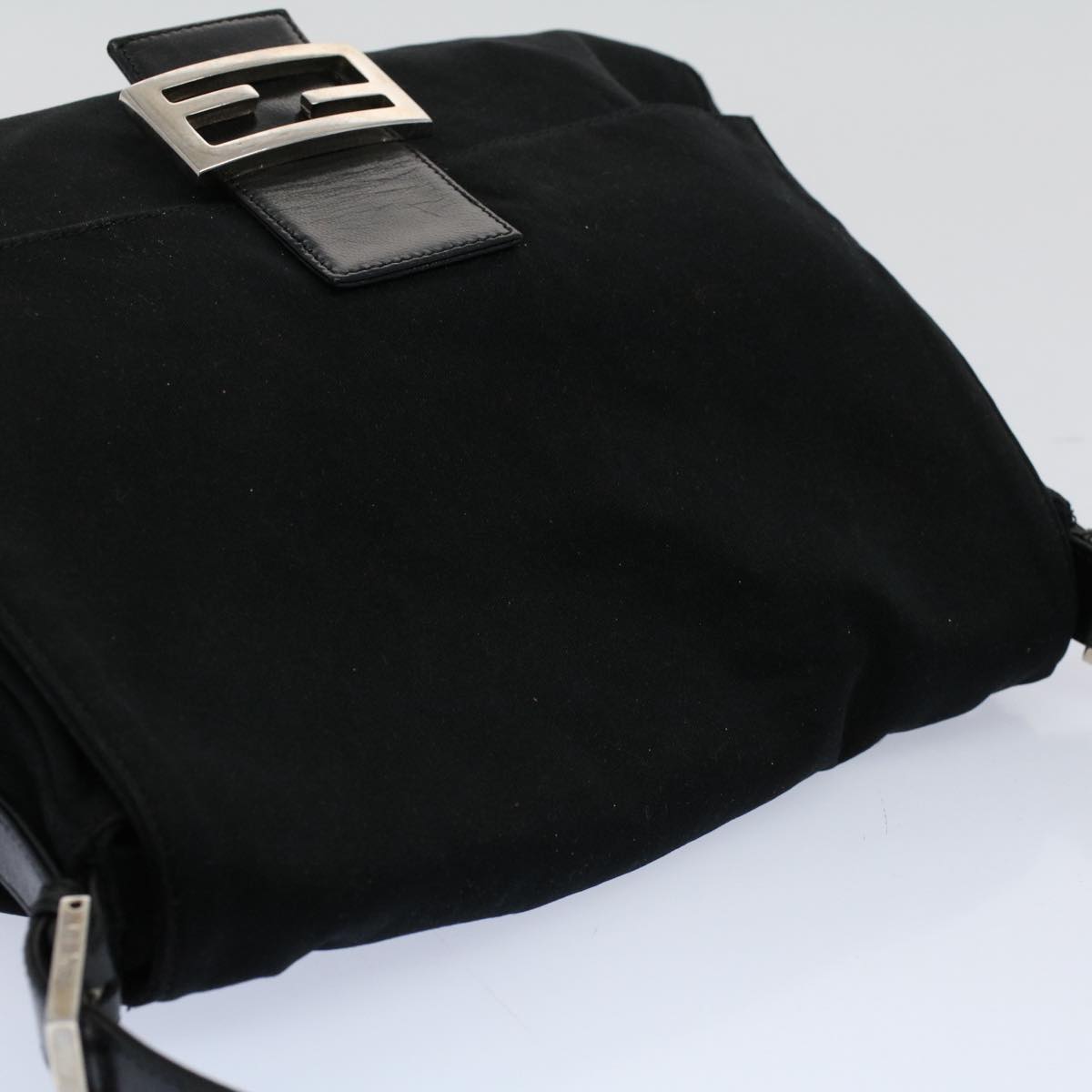 FENDI Mamma Baguette Shoulder Bag Nylon Black ac2413
