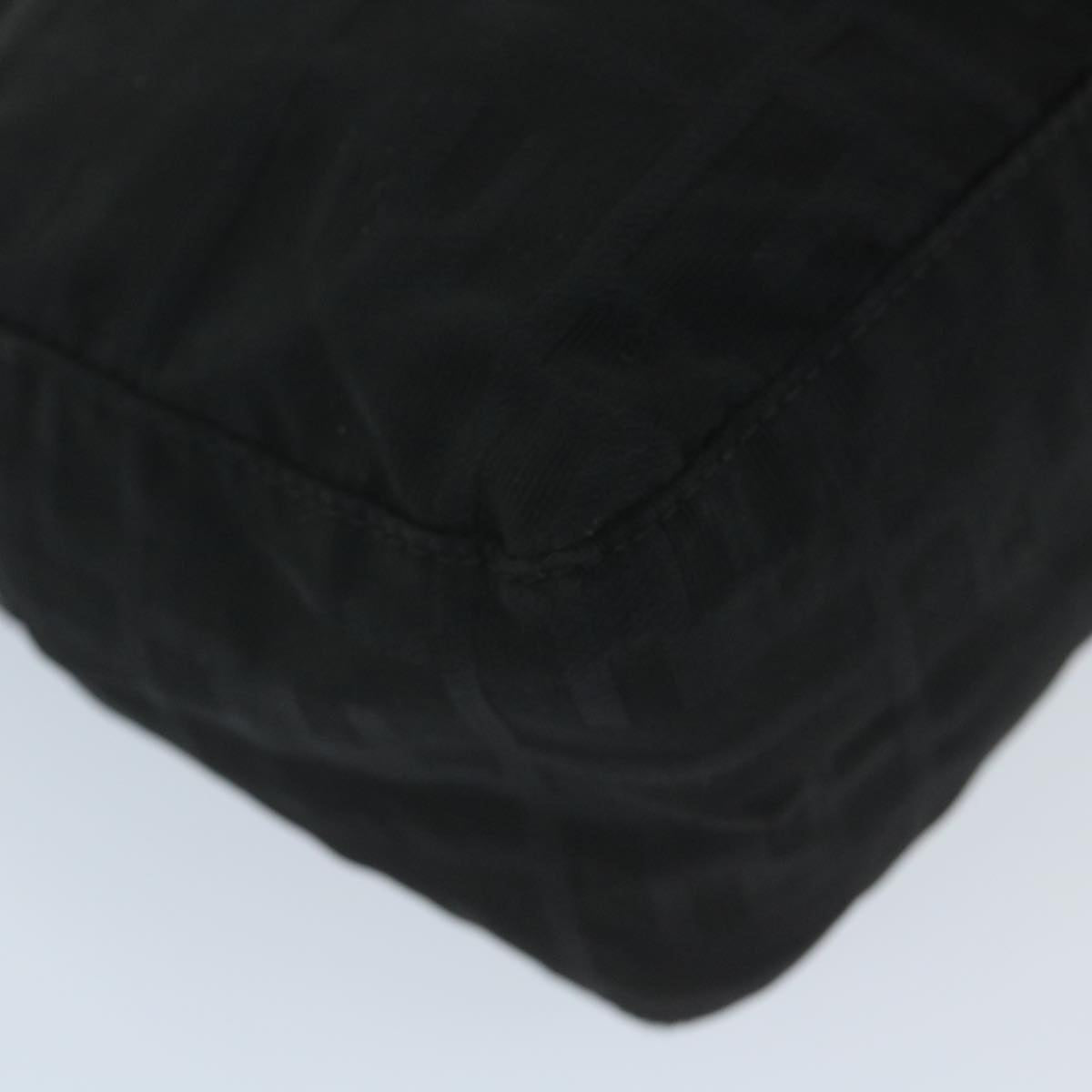 FENDI Zucca Canvas Tote Bag Nylon Leather Black ac2414