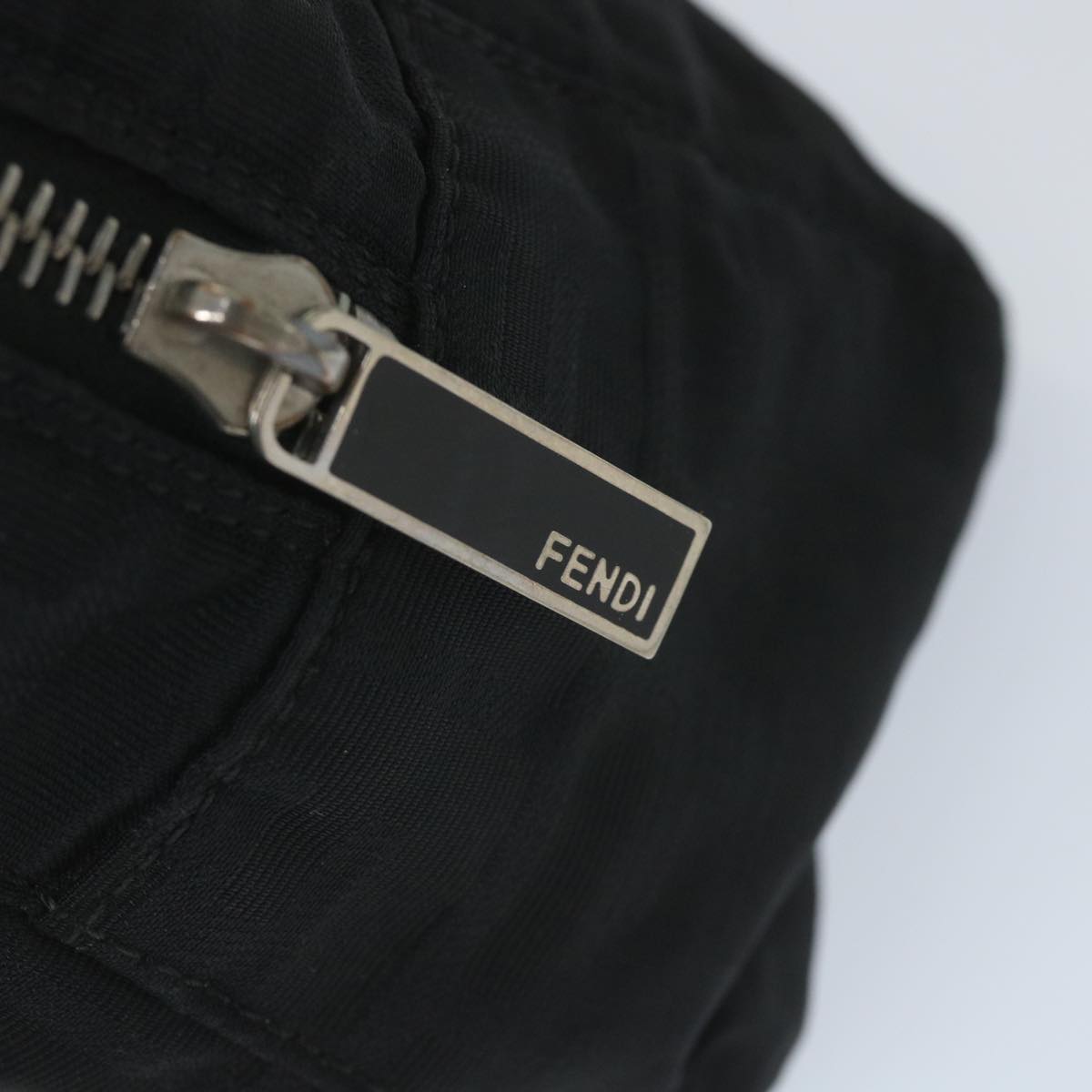 FENDI Zucca Canvas Tote Bag Nylon Leather Black ac2414