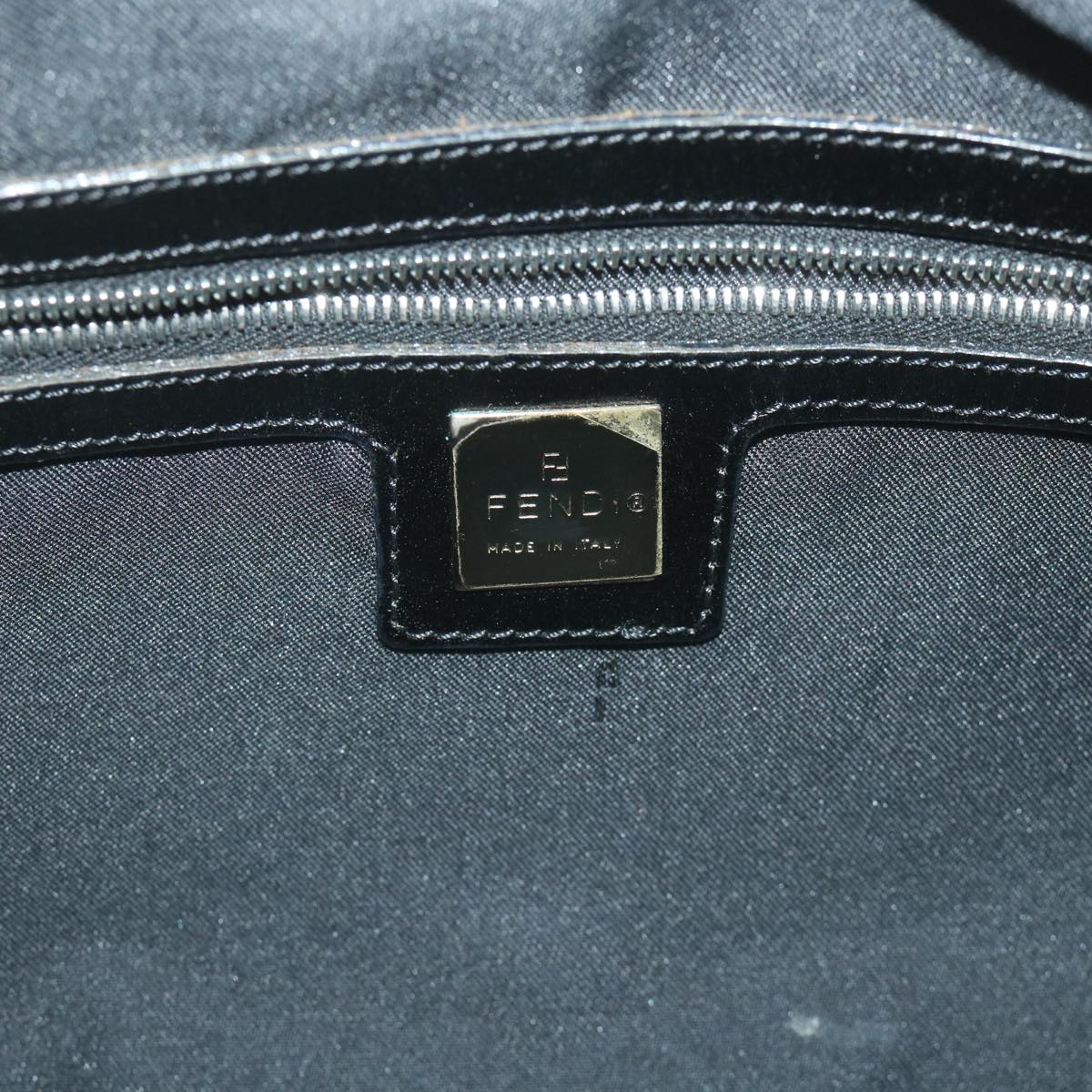 FENDI Zucca Canvas Tote Bag Nylon Leather Black ac2414