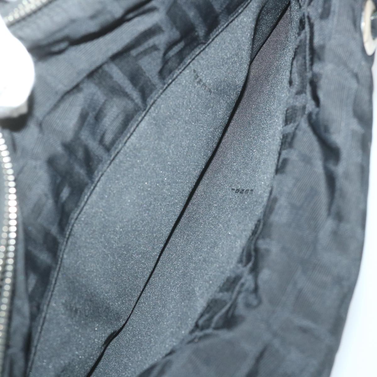 FENDI Zucca Canvas Tote Bag Nylon Leather Black ac2414