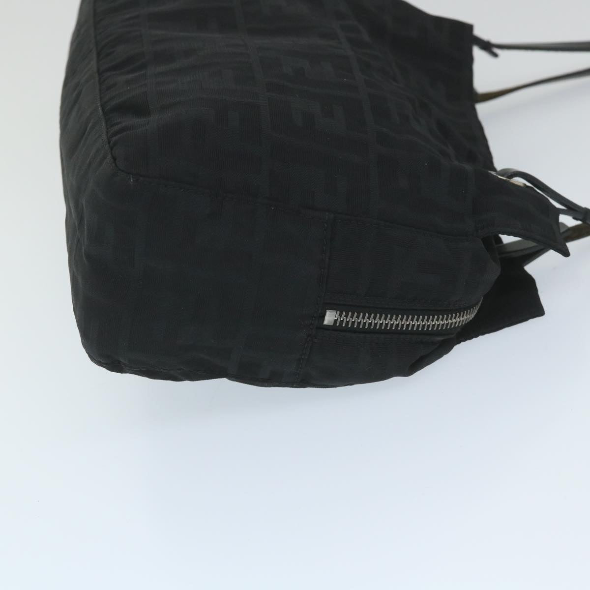 FENDI Zucca Canvas Tote Bag Nylon Leather Black ac2414
