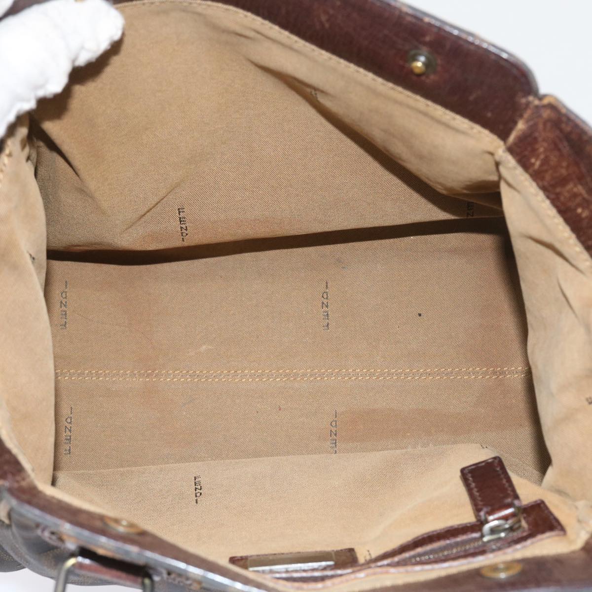 FENDI Zucca Canvas Shoulder Bag Black Brown ac2439