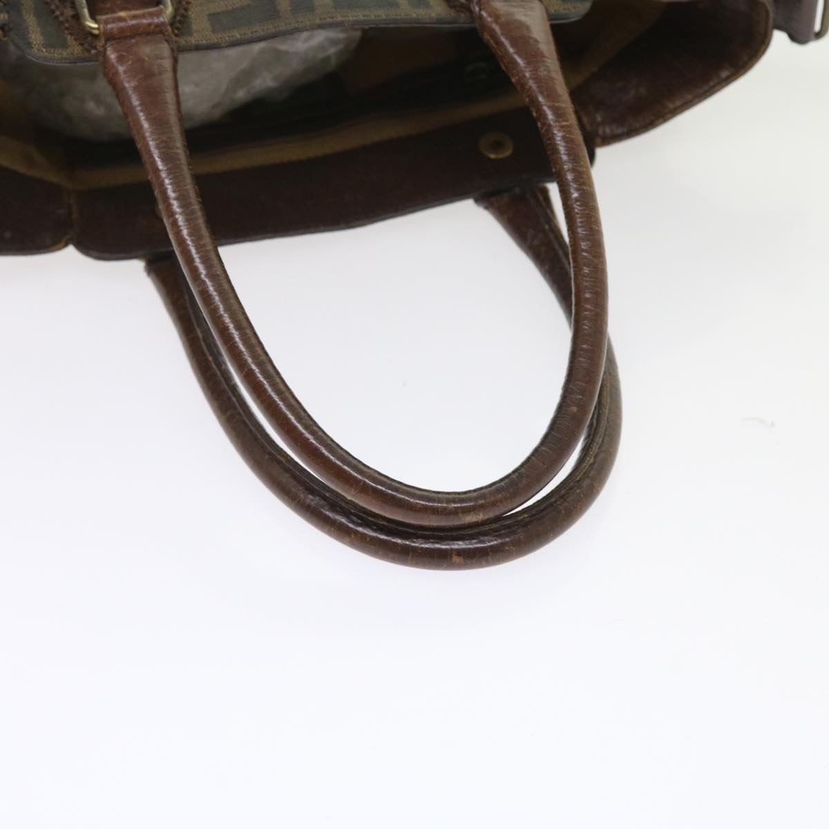 FENDI Zucca Canvas Shoulder Bag Black Brown ac2439