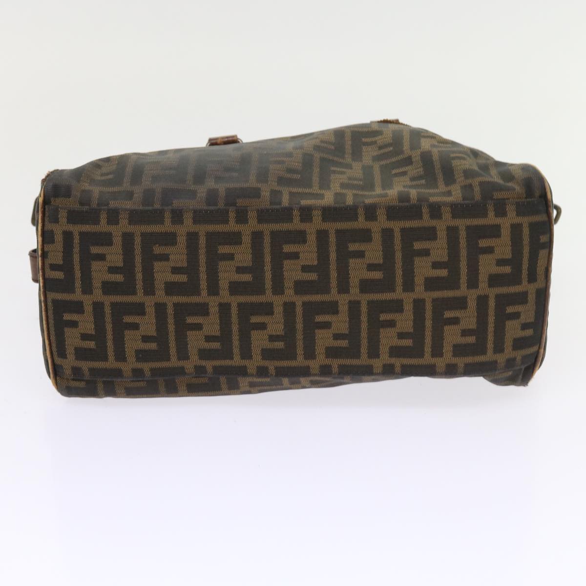 FENDI Zucca Canvas Shoulder Bag Black Brown ac2439