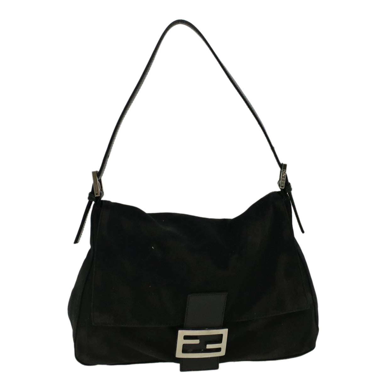 FENDI Mamma Baguette Shoulder Bag Nylon Black ac2482