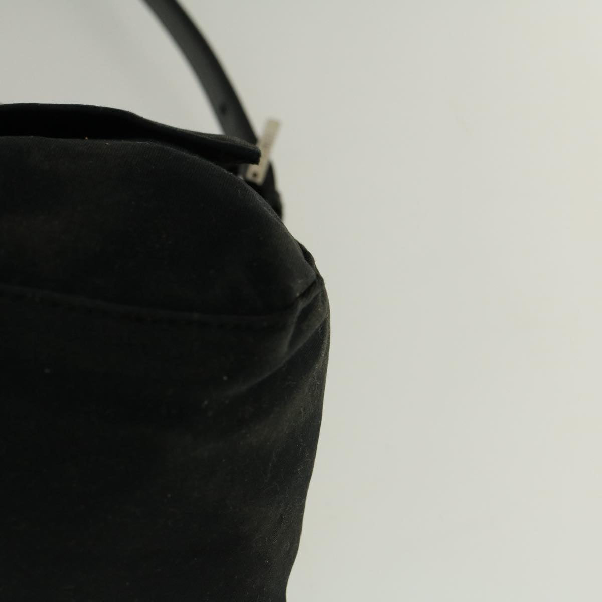 FENDI Mamma Baguette Shoulder Bag Nylon Black ac2482