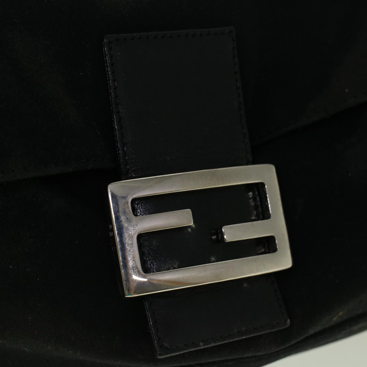 FENDI Mamma Baguette Shoulder Bag Nylon Black ac2482