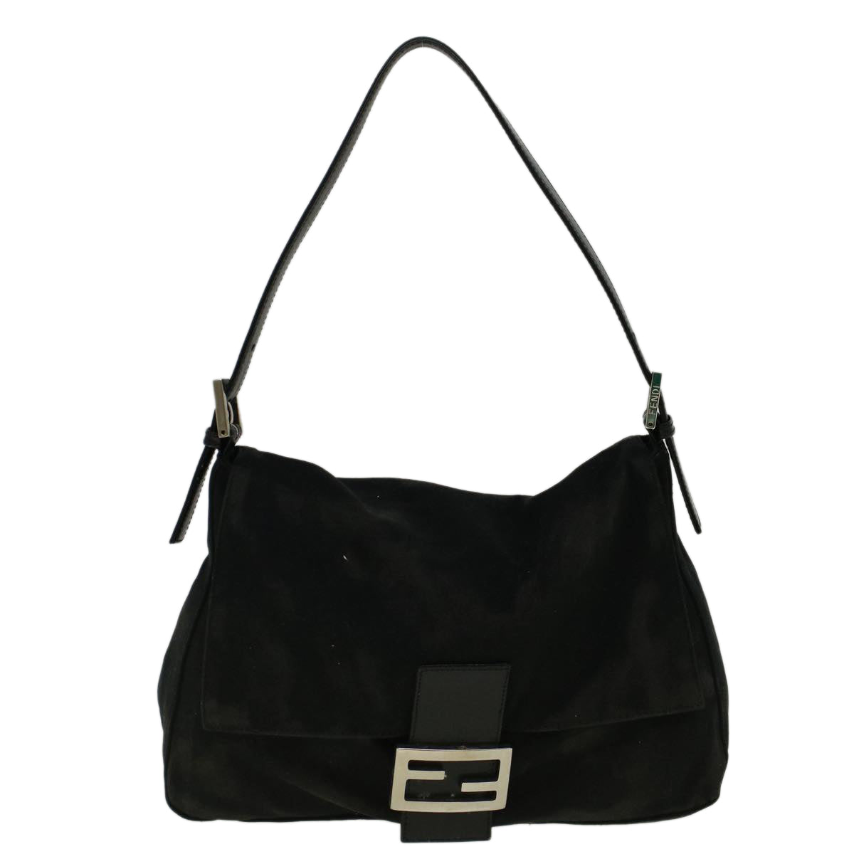 FENDI Mamma Baguette Shoulder Bag Nylon Black ac2482