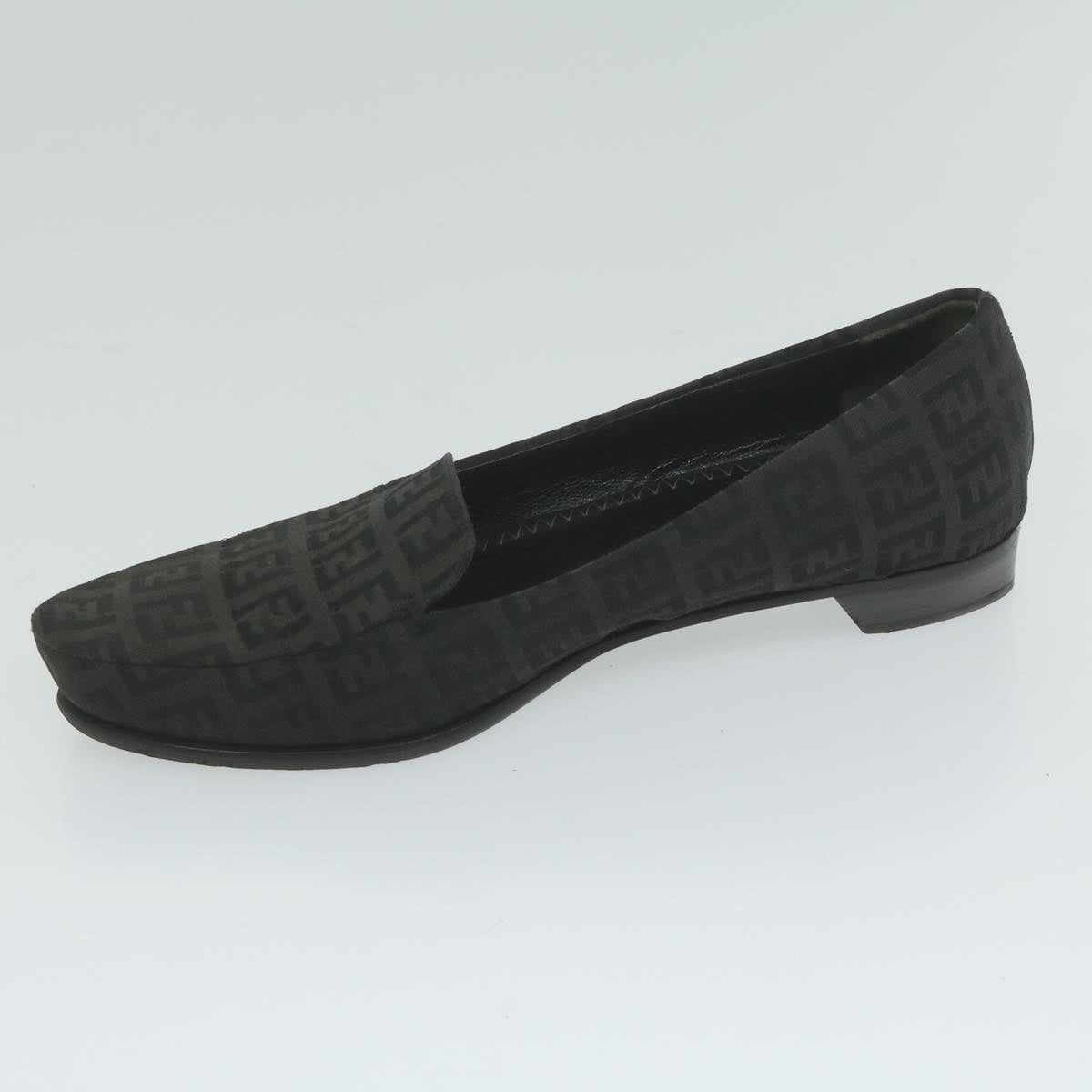 FENDI Zucchino Canvas loafers shoes Black ac2503